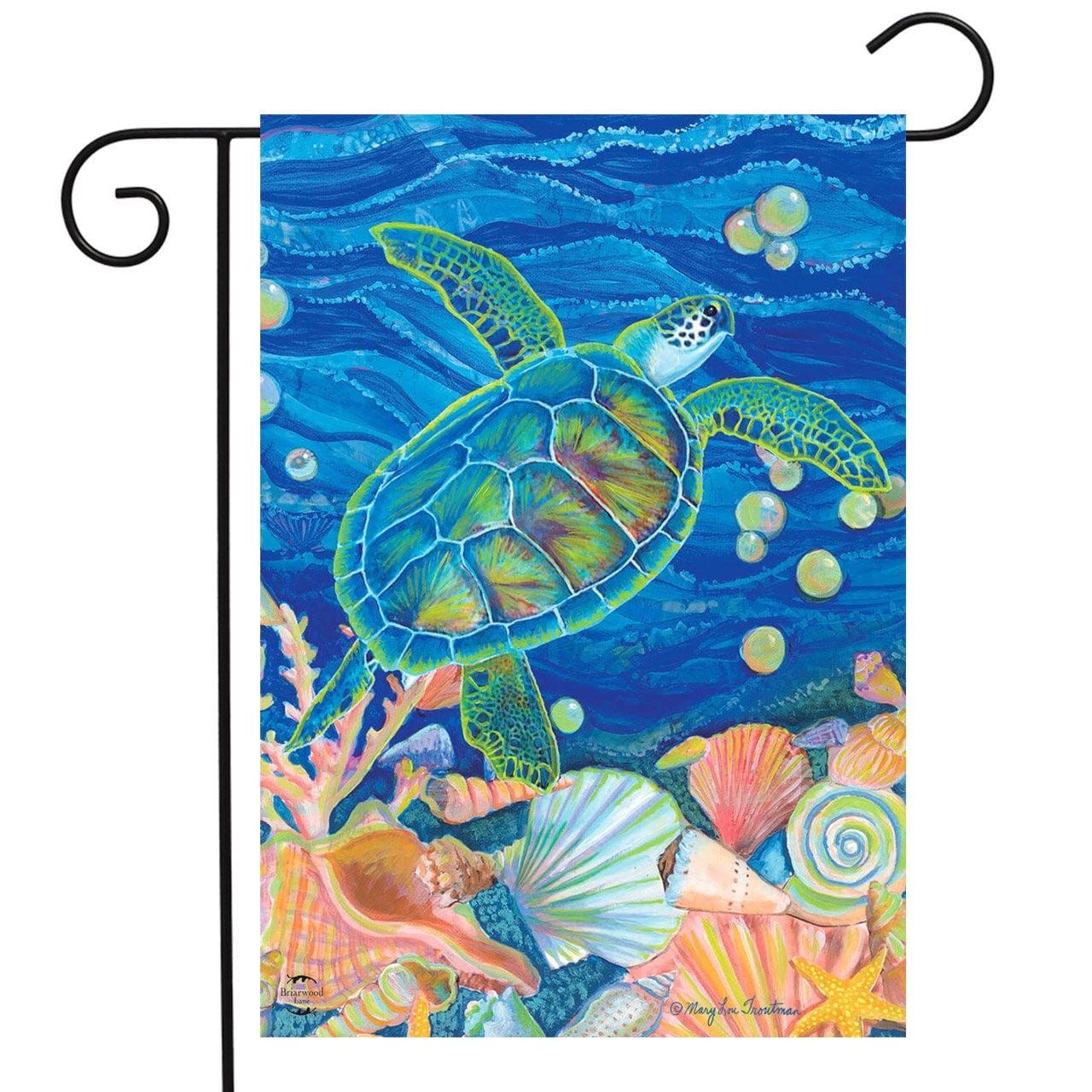 Swimming Sea Turtle Summer Garden Flag Nautical 18" x 12.5" Briarwood Lane