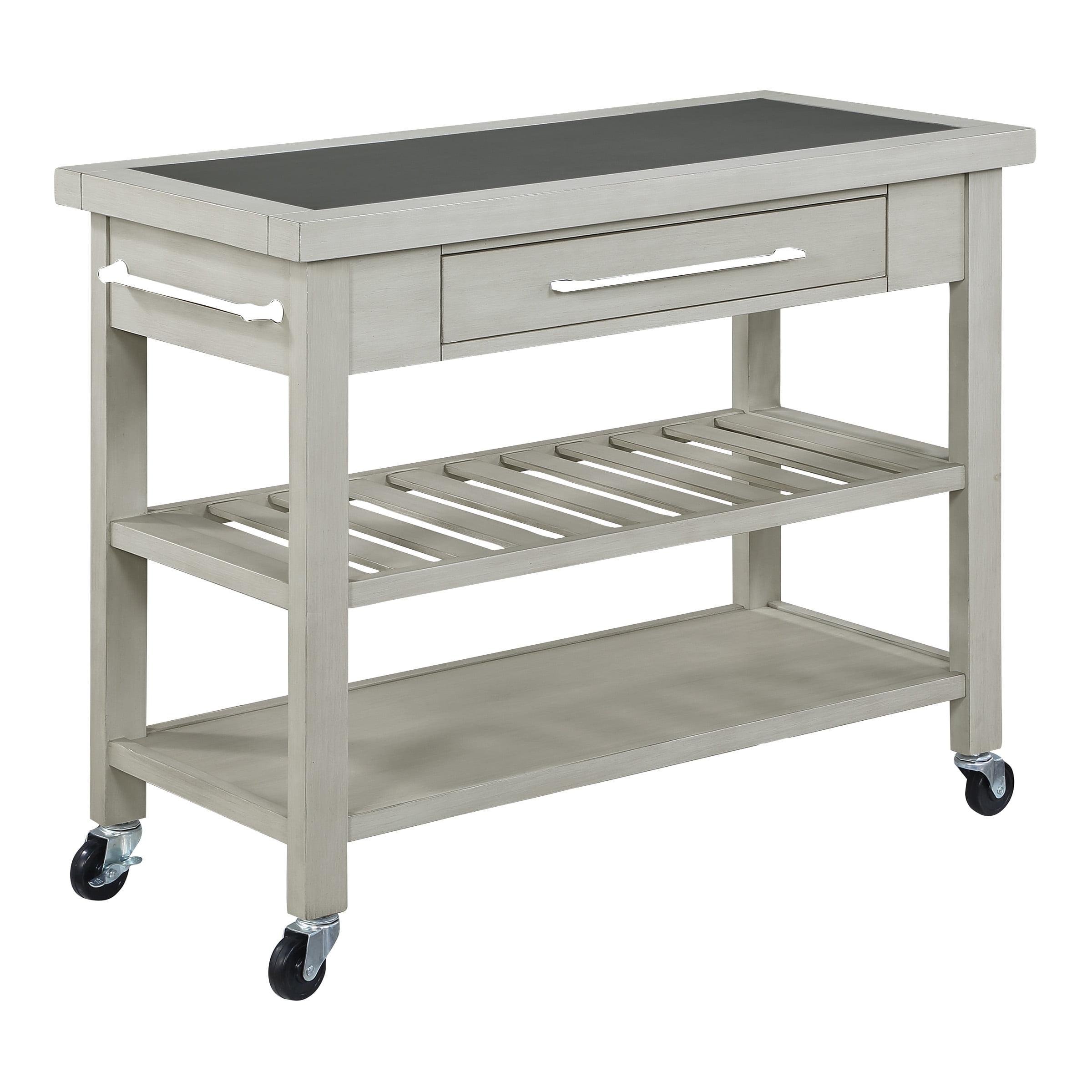 Bridgeford Engineered Wood Kitchen Island  in Antique White