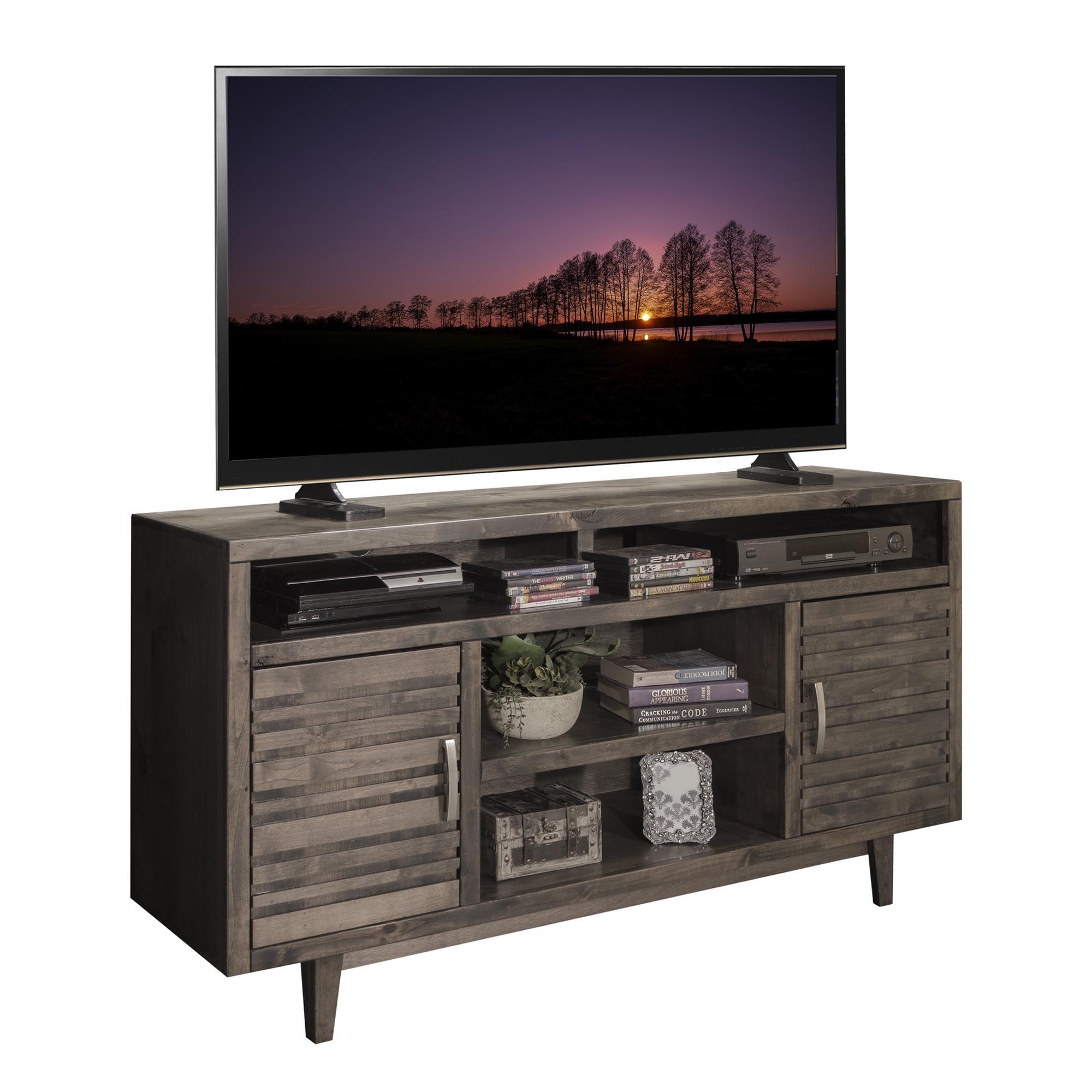 Avondale Rustic Brown 62" Solid Wood TV Console with Cabinet Storage