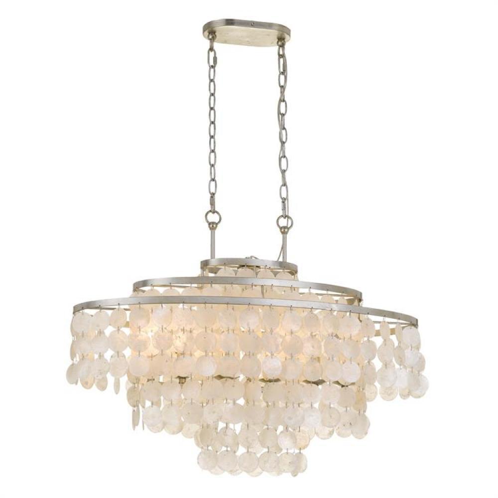 Elegant Bronze and Crystal 6-Light Chandelier with Candle Bulbs