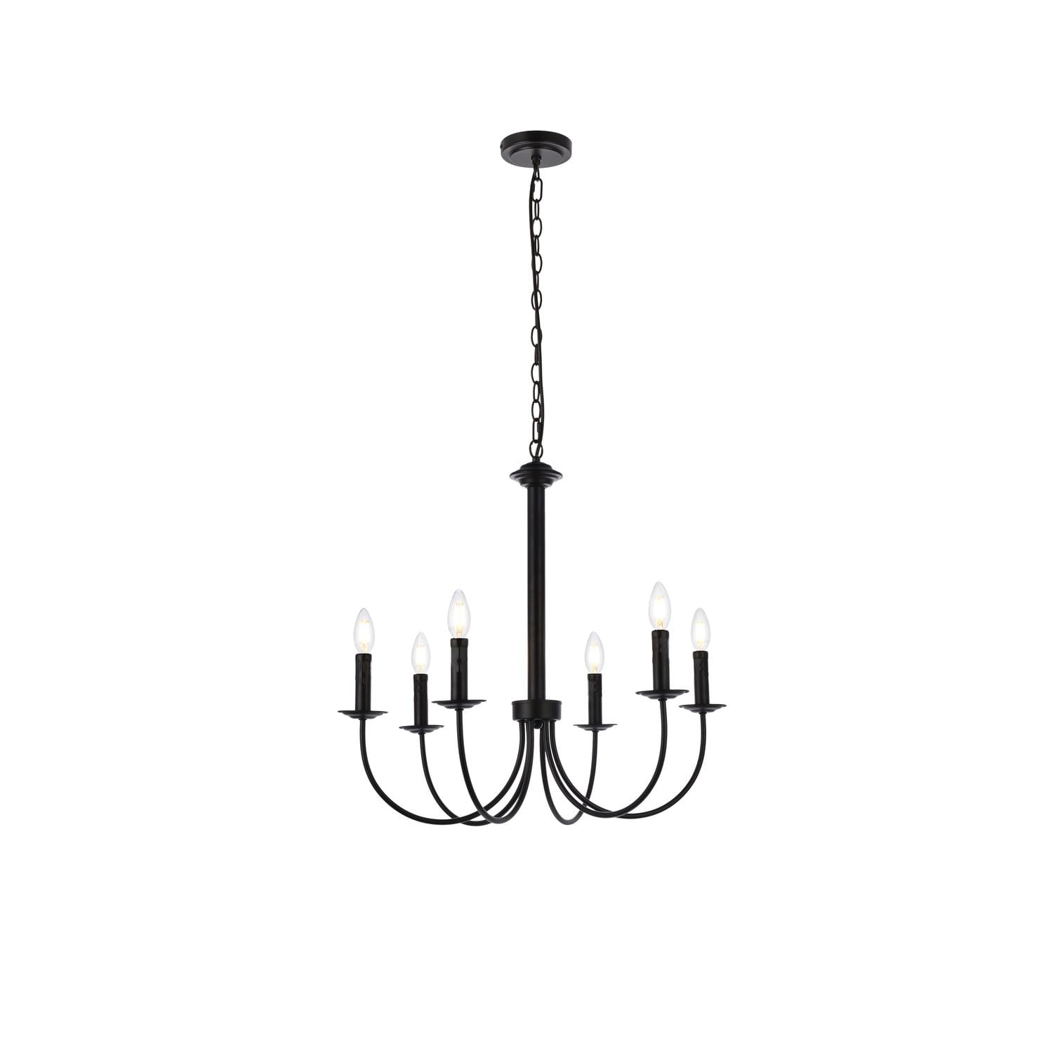 Brielle Black Metal 6-Light Indoor/Outdoor Chain Pendant