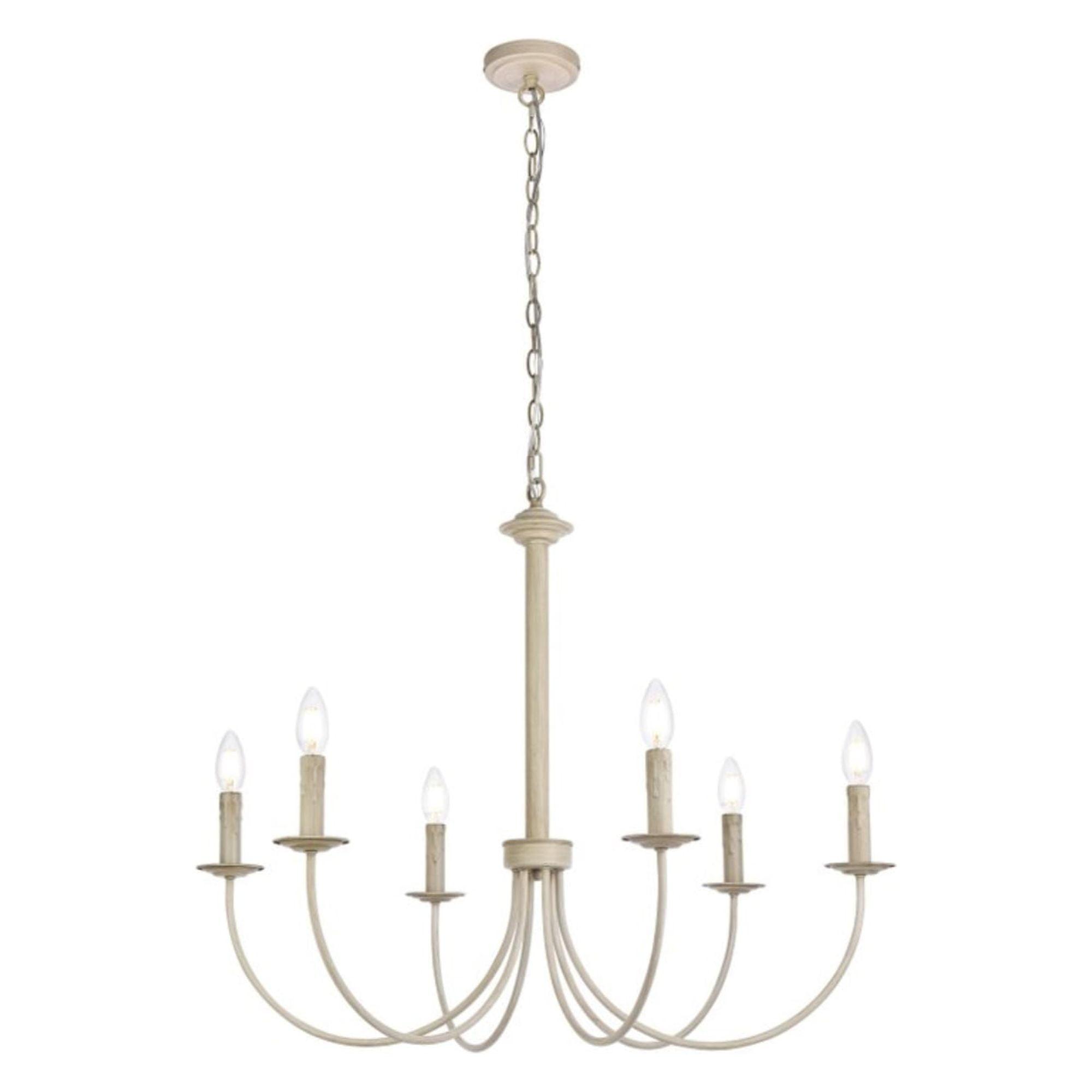 Brielle 6 lights pendant in weathered dove