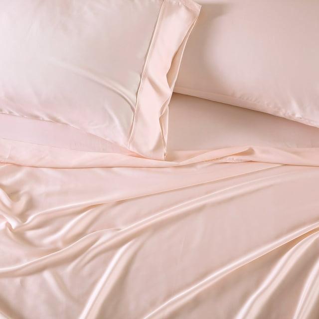 Brielle Home  300 Thread Count TENCEL Lyocell Sateen Sheet Set Blush Queen
