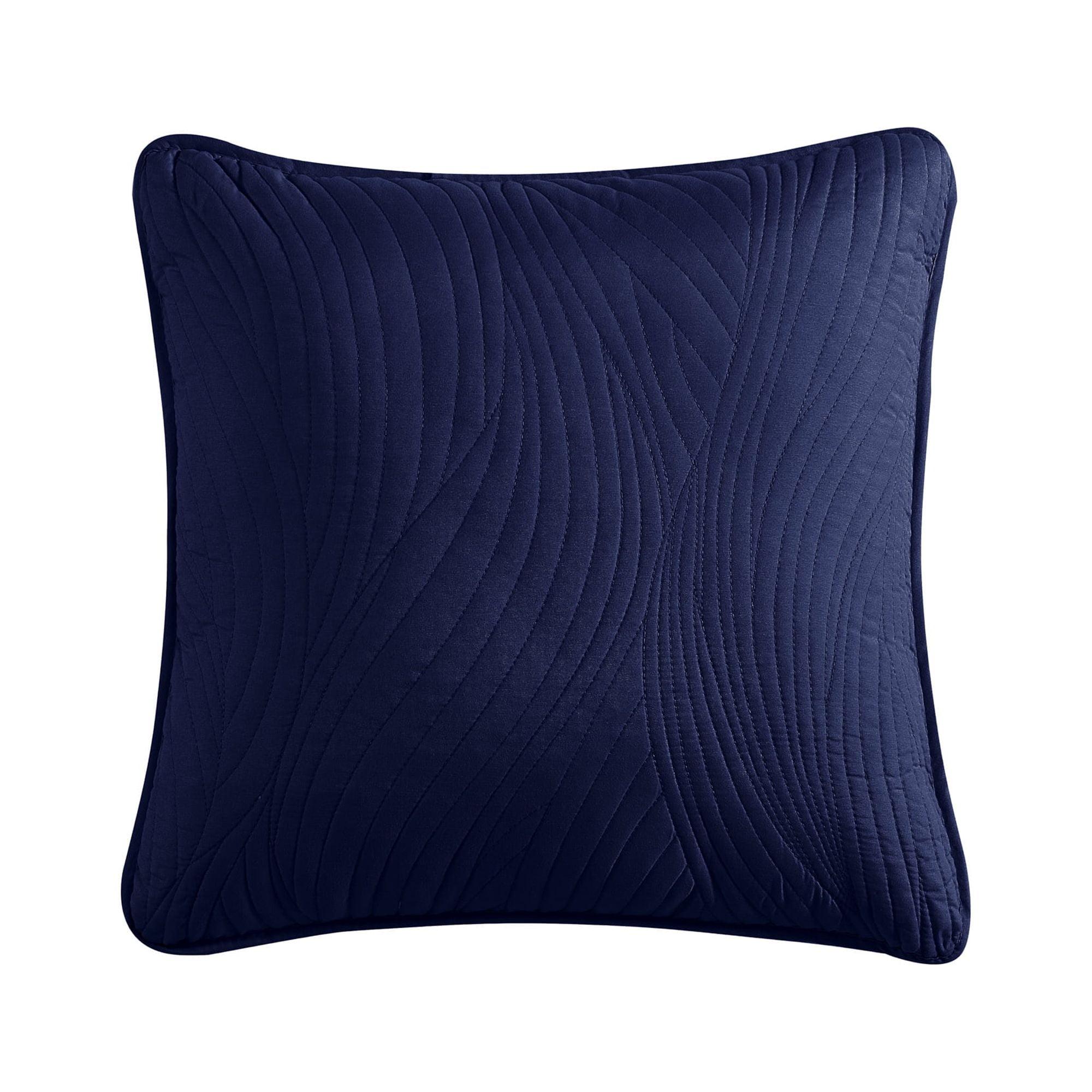 Navy Embroidered Square 16" x 16" Decorative Pillow