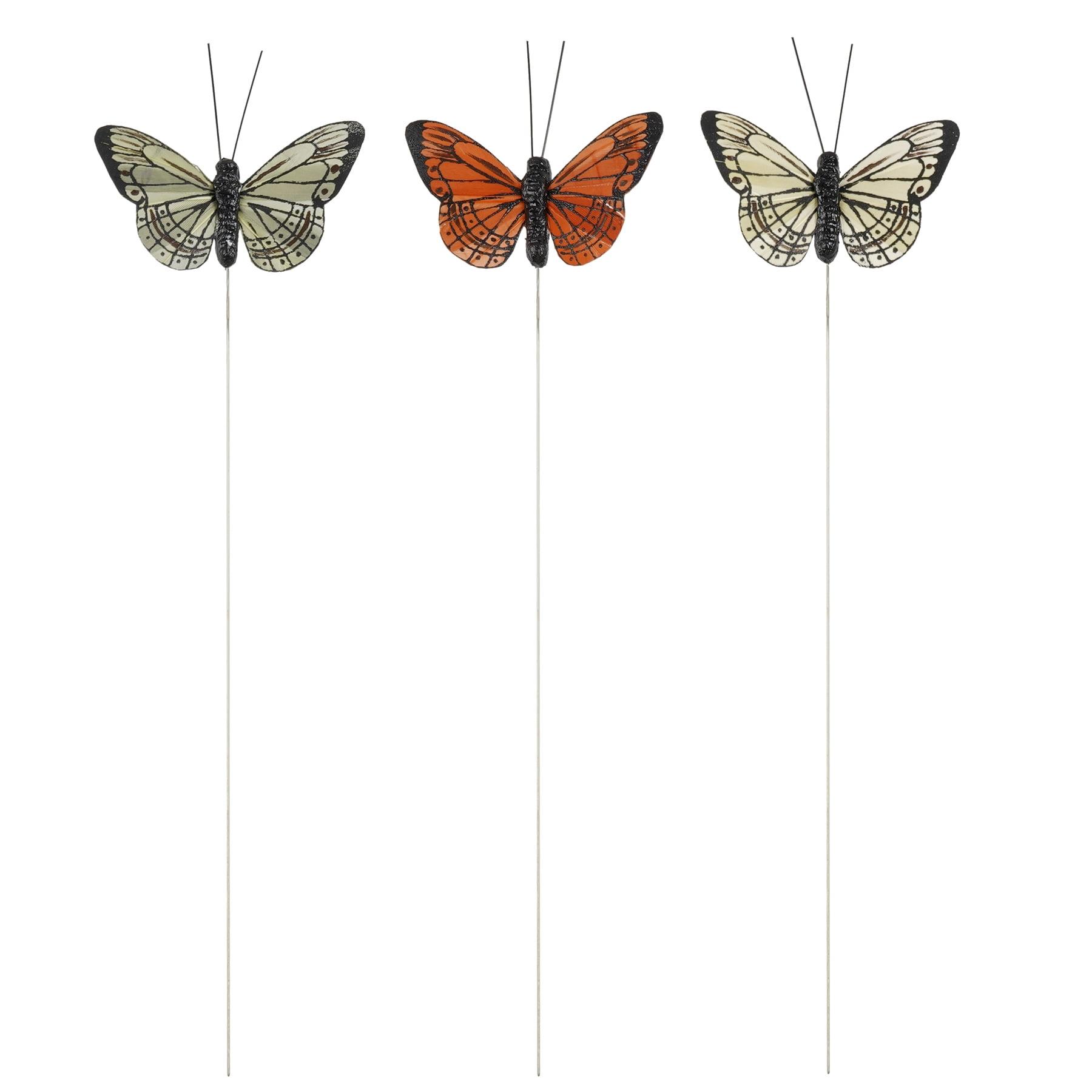 Wired Multicolor Decorative Butterfly Set