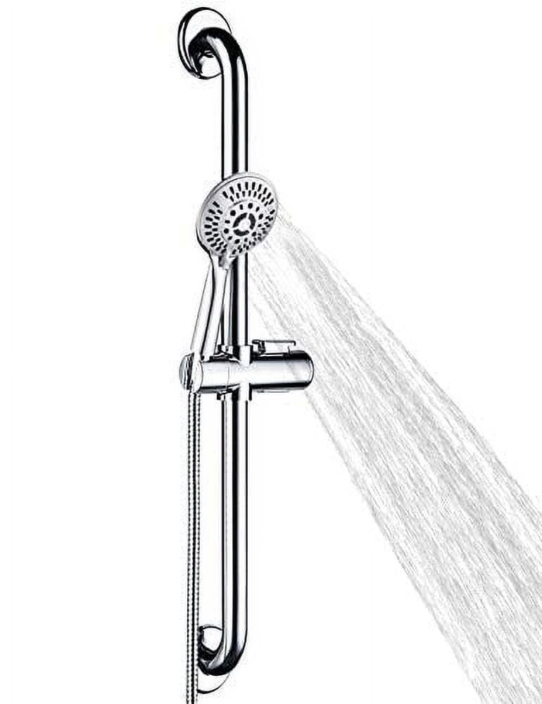 Chrome Adjustable Stainless Steel Handheld Shower Head with Slide Bar