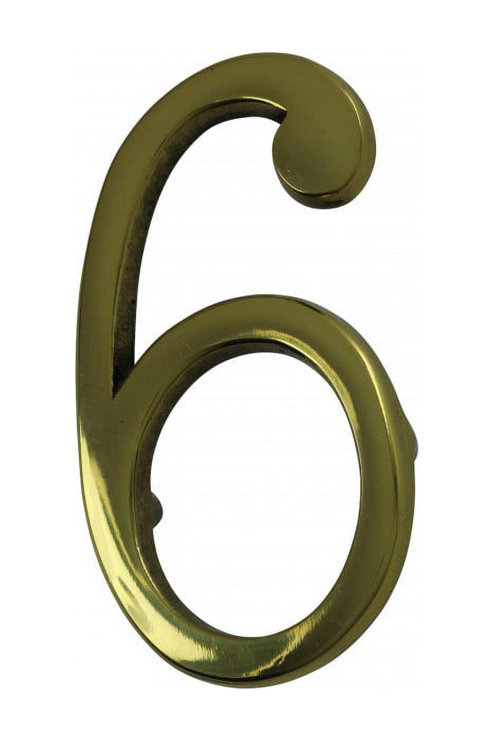 Bright Solid Brass 3" Address House Number with RSF Finish