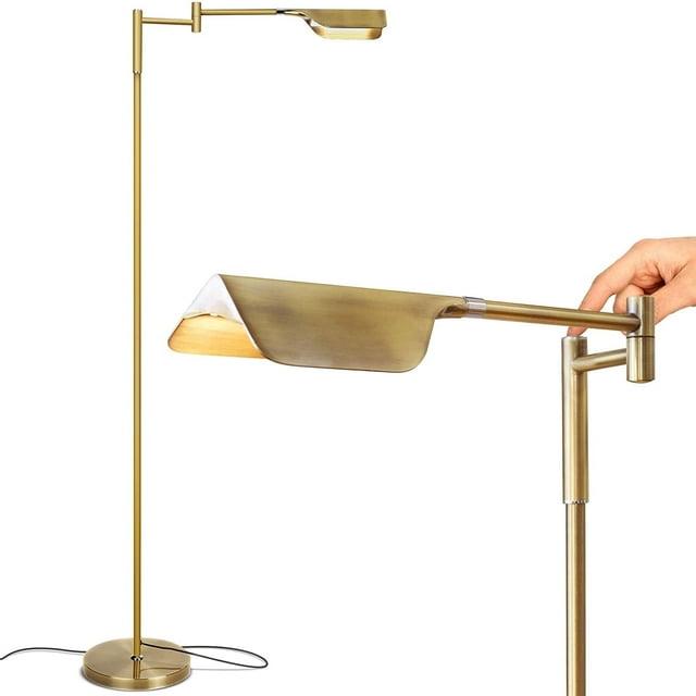 Brightech Leaf 53 in. Industrial Vintage Reading Floor Lamp with Metal Shade and 3-Way Dimming Options - Integrated LED Light