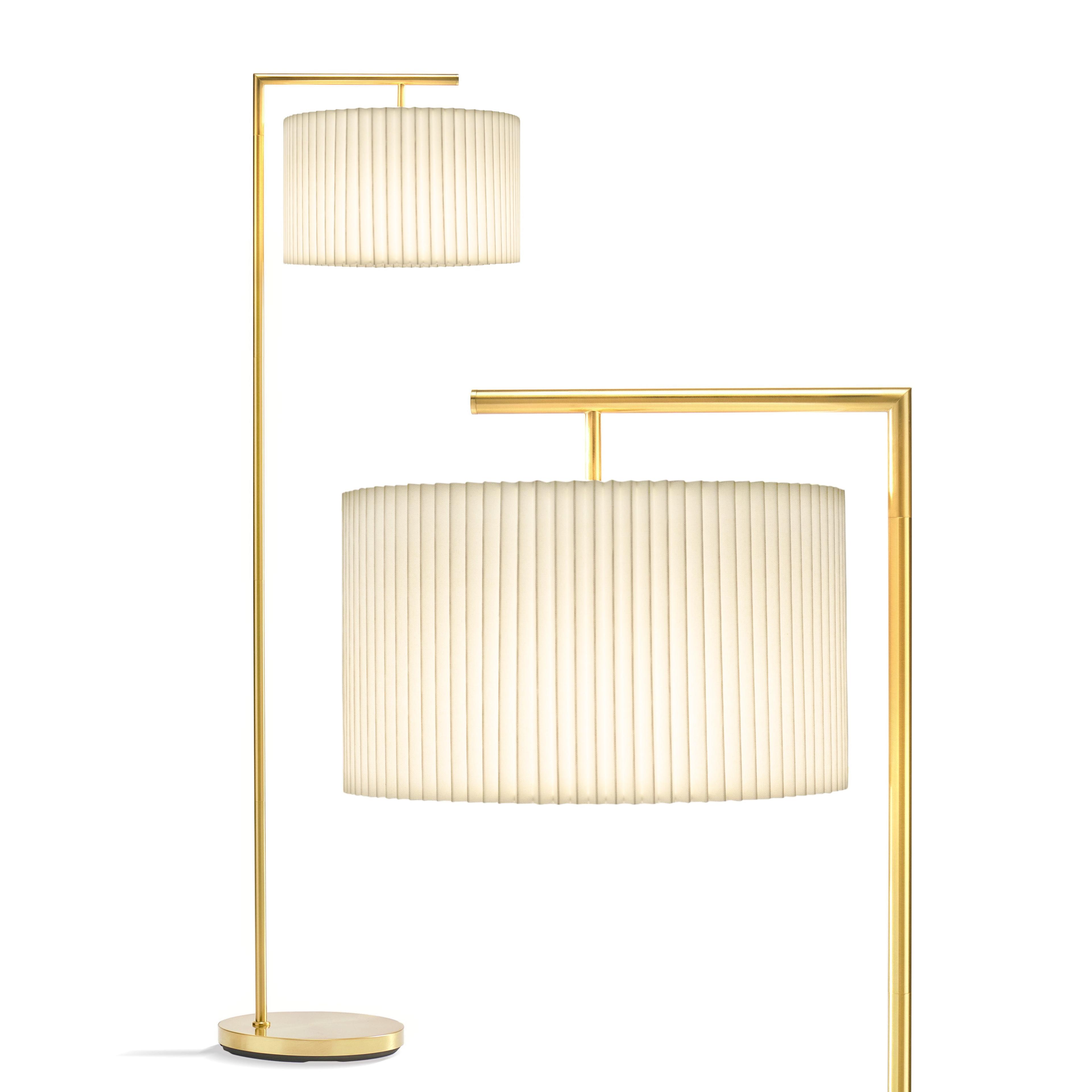 Montage Modern 60 in. Mid-Century Modern LED Floor Lamp with Fabric Drum Shade
