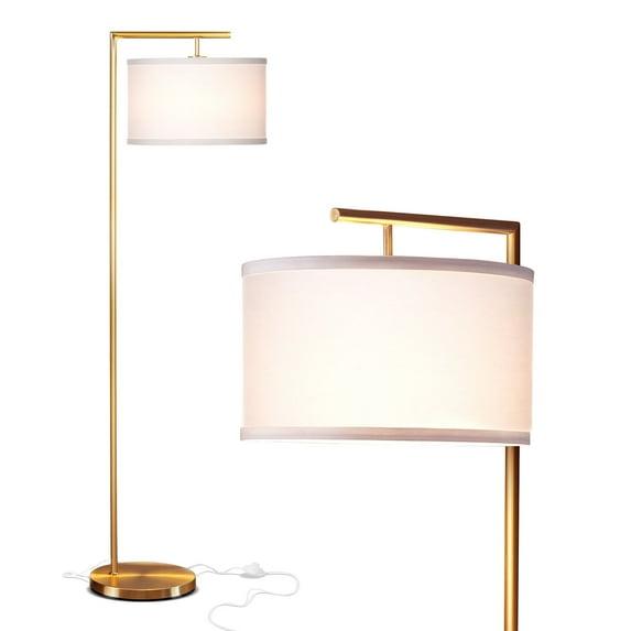 Montage Modern 60 in. Mid-Century Modern LED Floor Lamp with Fabric Drum Shade