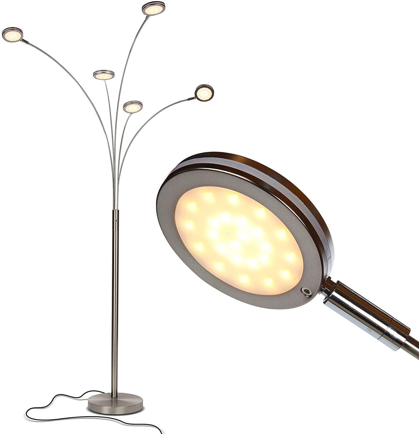 Celestial Nickel 74" LED Floor Lamp with 5 Adjustable Arms