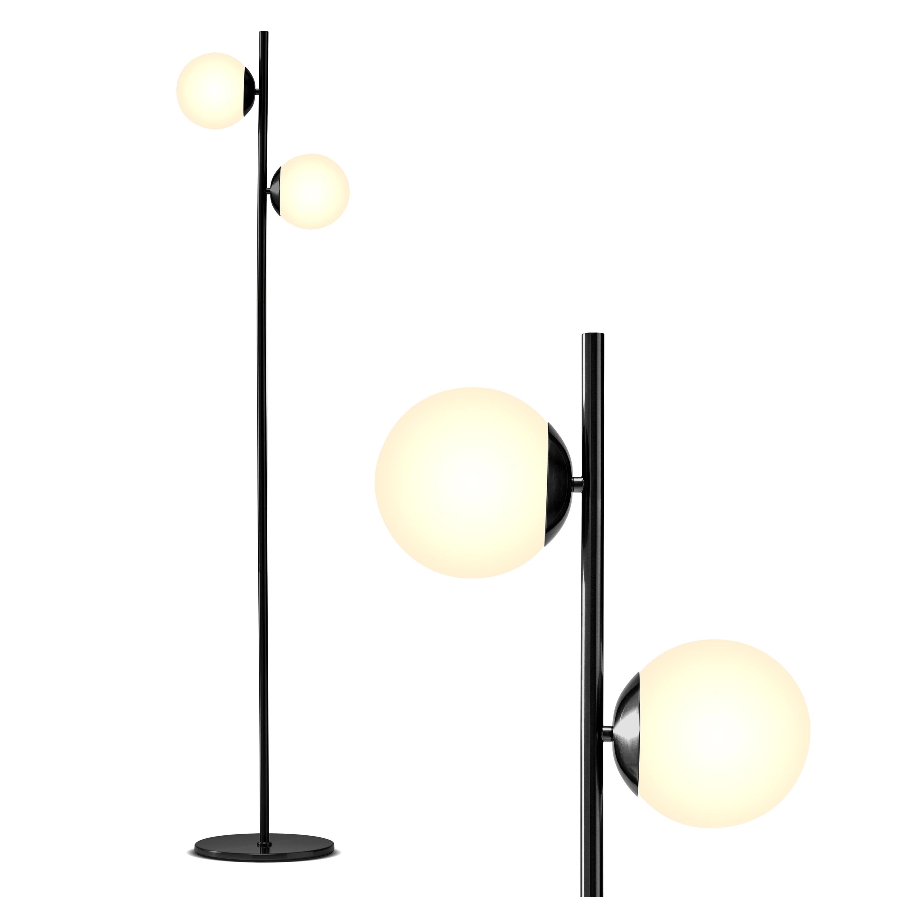 Brightech Sphere Kids 65" Black LED Floor Lamp with Frosted Globes