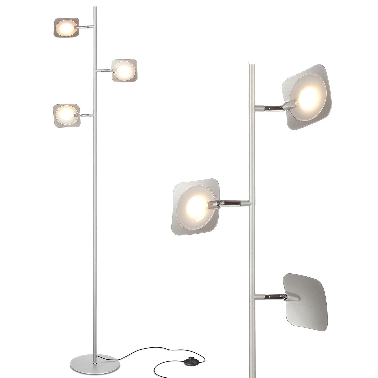 Tree 60 in. Industrial 3-Light 3-Way Dimming LED Floor Lamp with 3 Adjustable Spot Lights