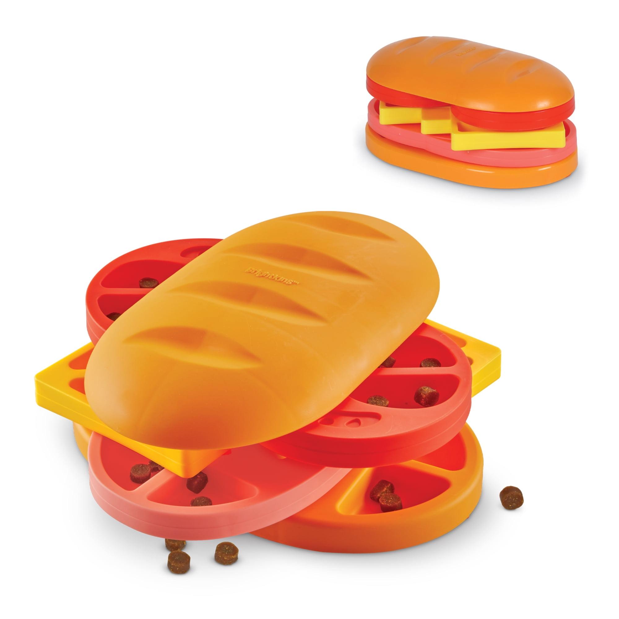 Brightkins Pupstrami Orange and Red Dog Treat Puzzle