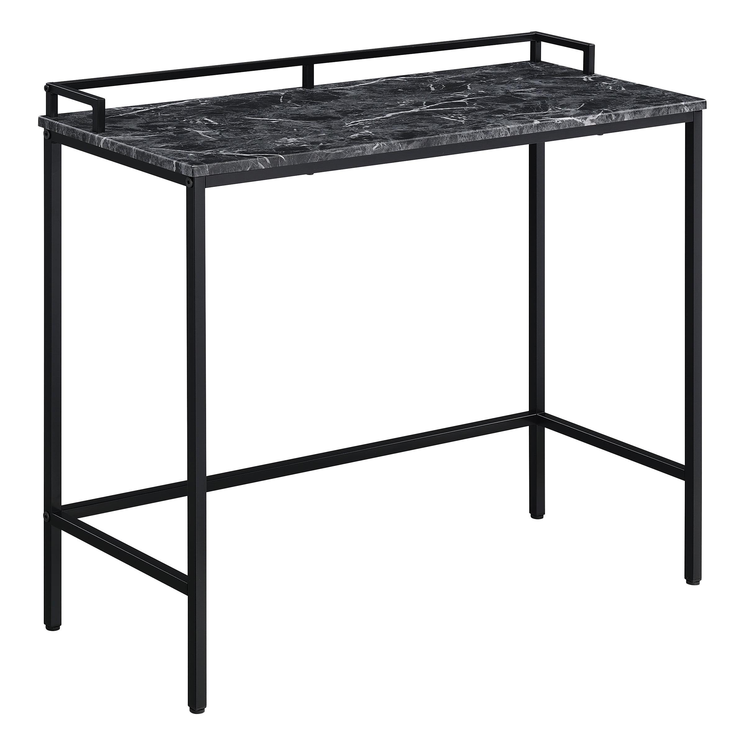 Black Marble MDF Top Console Table with Metal Frame