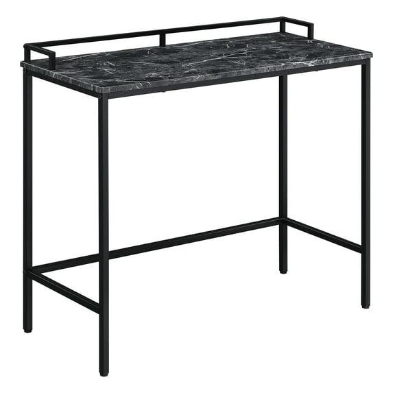 Brighton Console Table in Black Marble Engineered Wood Top and Black Frame
