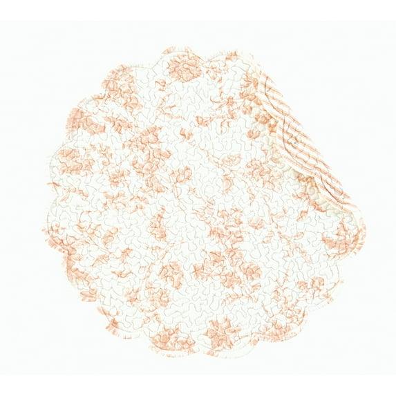 Brighton Pink Round Cotton Scalloped Quilted Placemats Set of 4, 17"