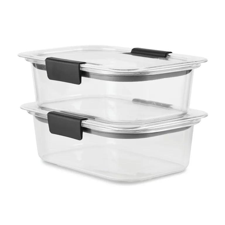 Rubbermaid 1.3 cup 2pk Brillance Food Storage Container: Clear Plastic, Freezer & Microwave Safe, Dishwasher Safe, Lunch & Snack