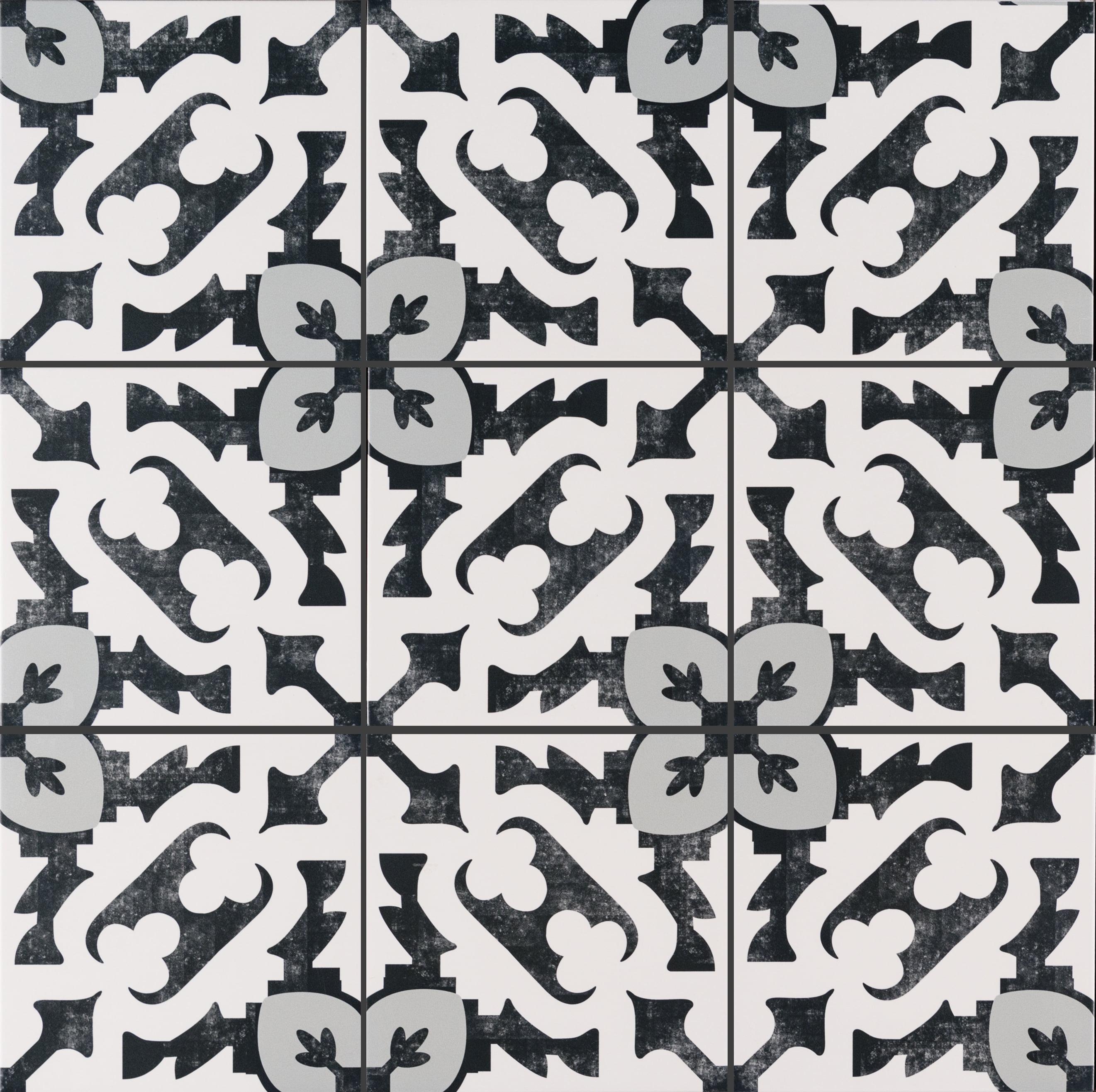 Amara 8" x 8" Encaustic Look Matte Porcelain Floor & Wall Tile