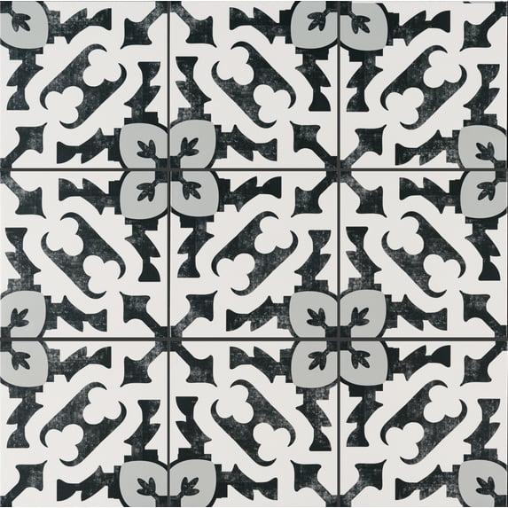 Amara 8" x 8" Encaustic Look Matte Porcelain Floor & Wall Tile