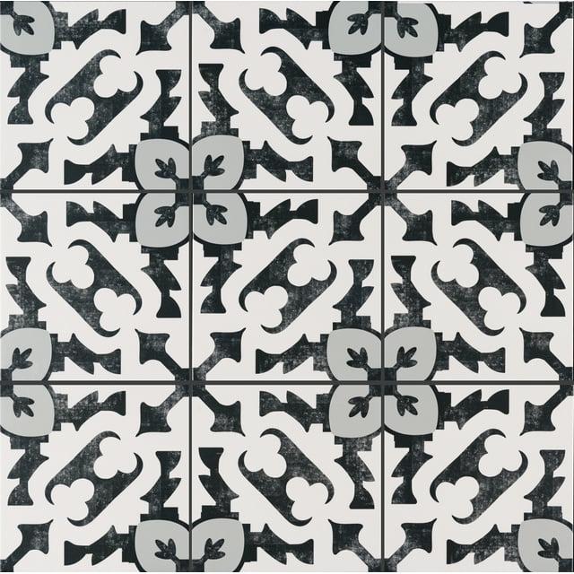 Amara 8" x 8" Encaustic Look Matte Porcelain Floor & Wall Tile