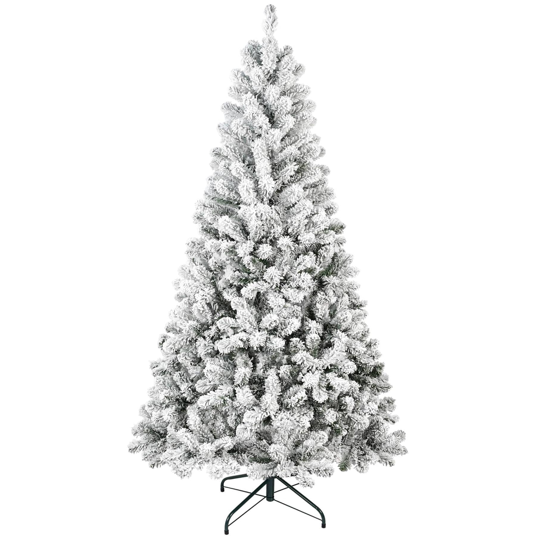 SUGIFT 6ft Snow Flocked Christmas Tree Unlit Holiday Decor