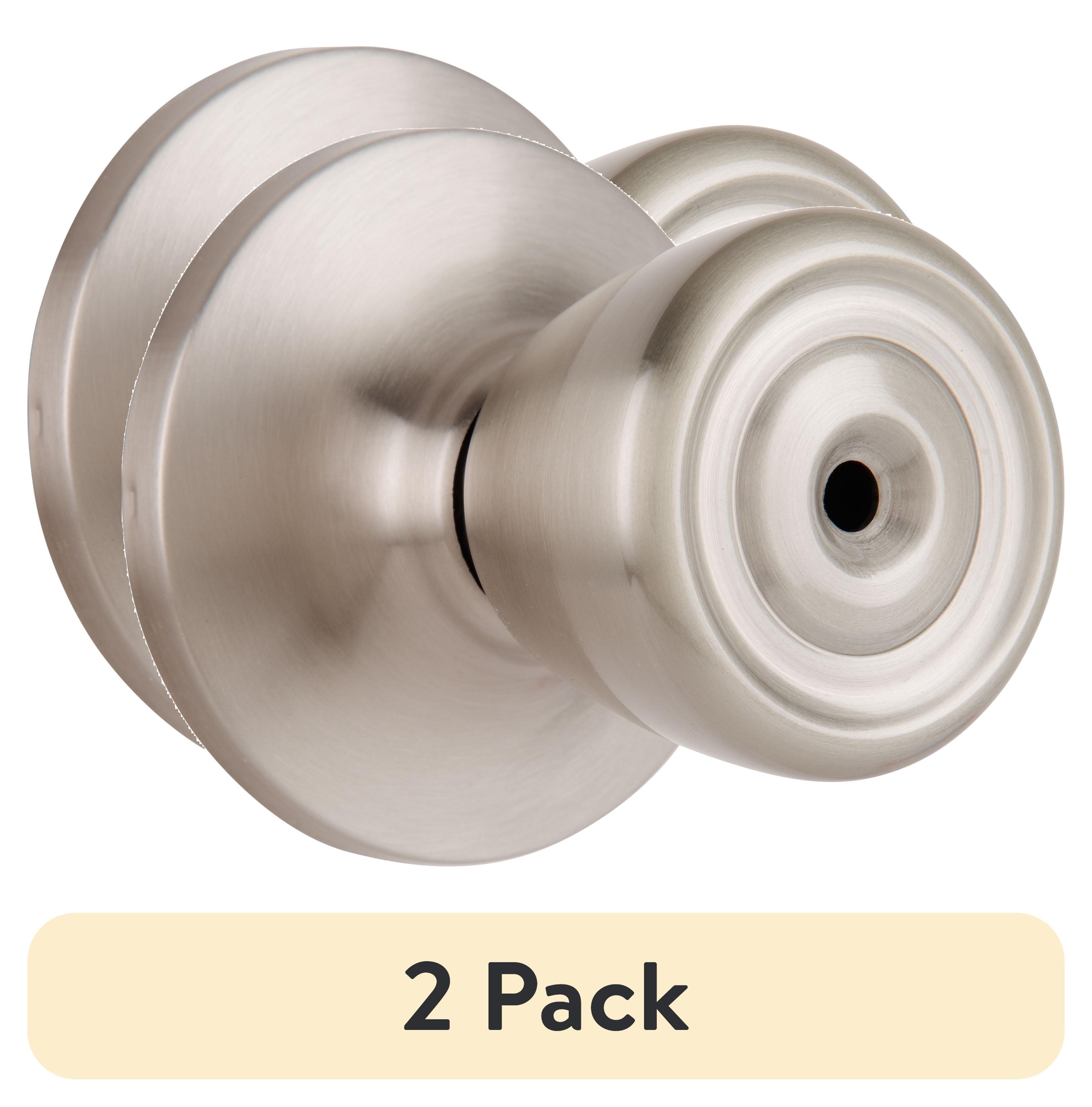 Brinks Interior Locking Privacy Tulip Style Doorknob, Satin Nickel Finish