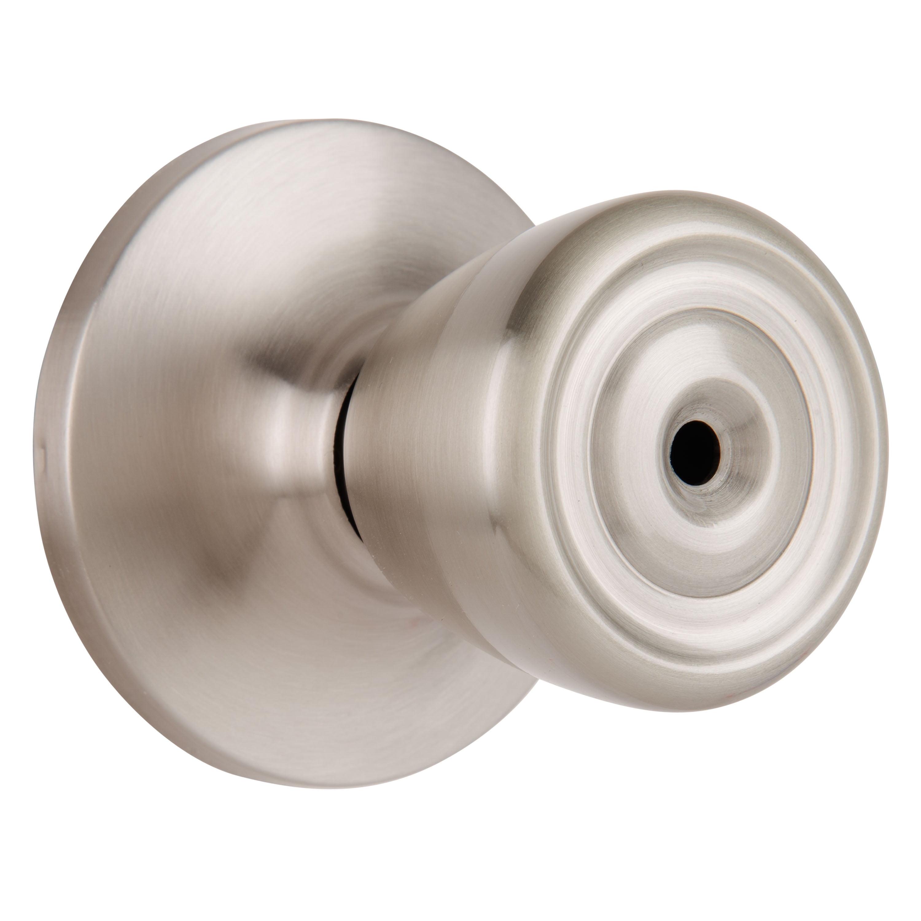 Brinks Interior Locking Privacy Tulip Style Doorknob, Satin Nickel Finish