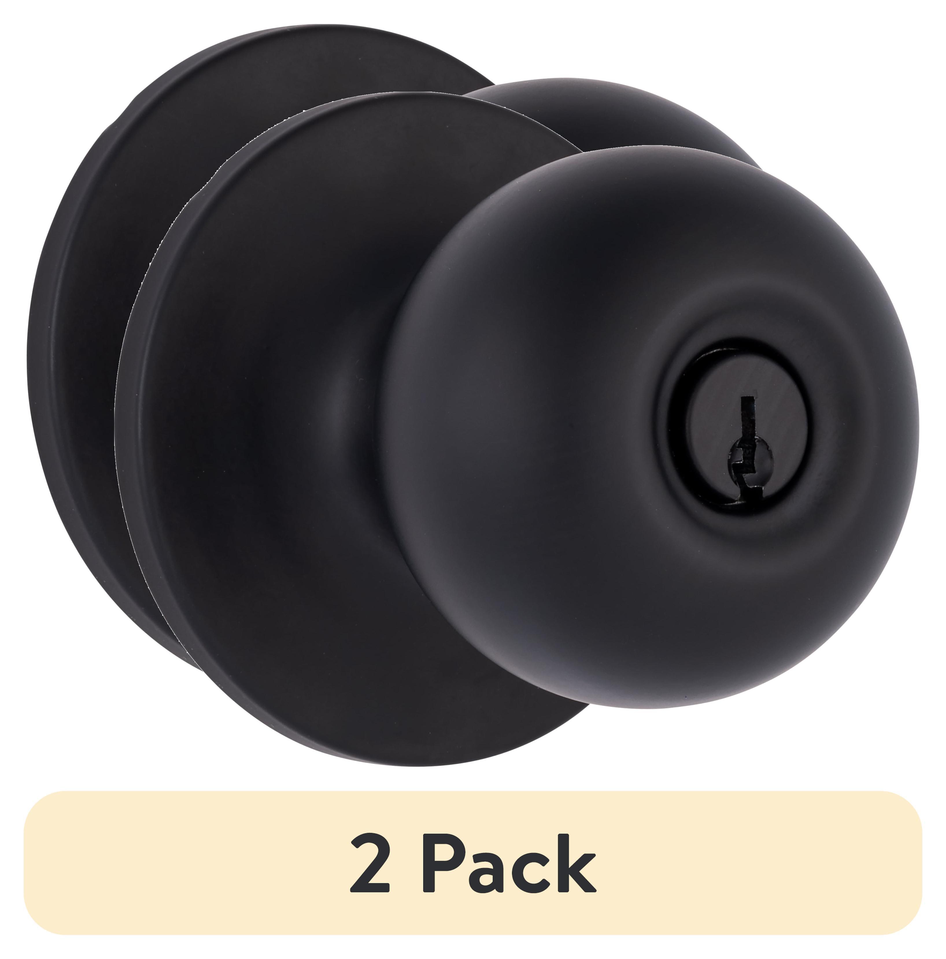 Brinks Keyed Entry Classic Ball Style Doorknob, Matte Black Finish