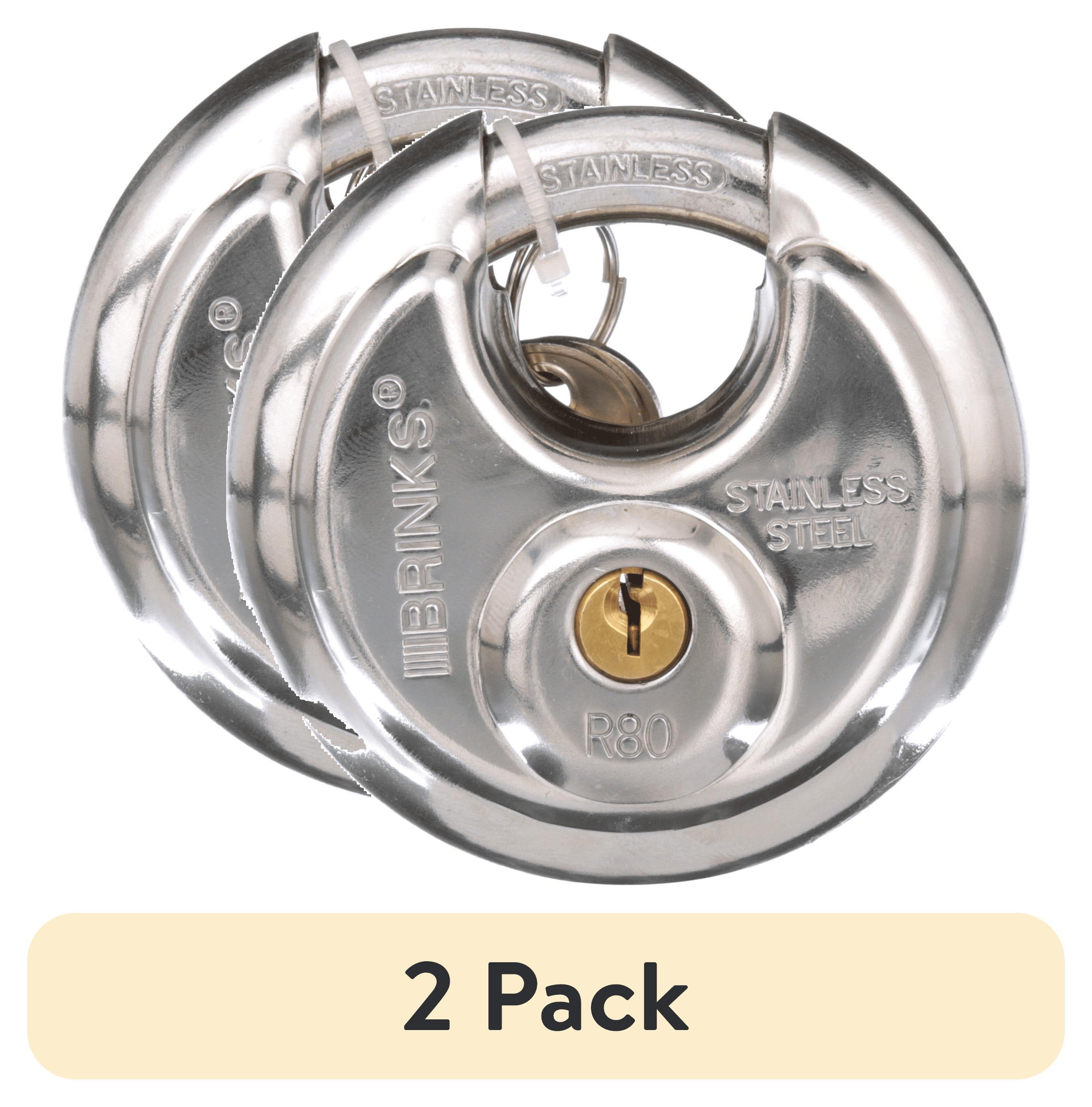 (2 pack) Brinks Commercial Stainless Steel 70mm Keyed Discus Padlock with 5/8in Shackle
