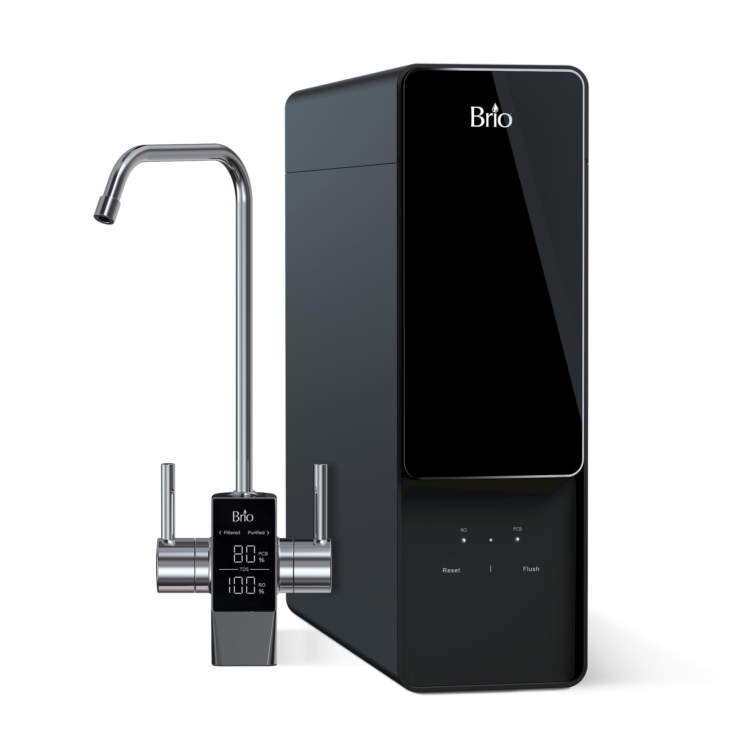 Brio Black Tankless Reverse Osmosis Water Filtration System with Smart Faucet