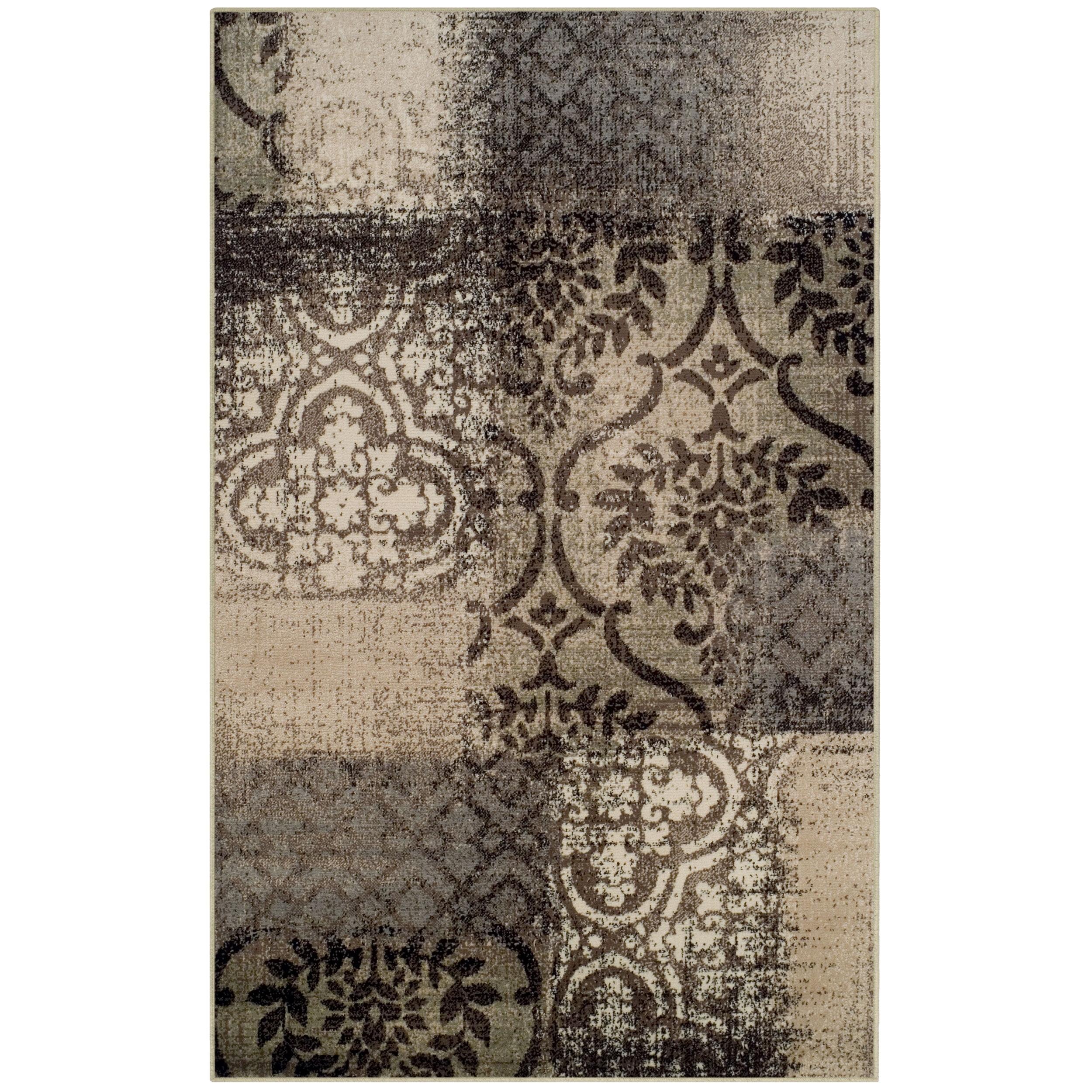 Bristol Abstract Damask Indoor Area Rug by Blue Nile Nills - 8' x 10', Beige-Brown