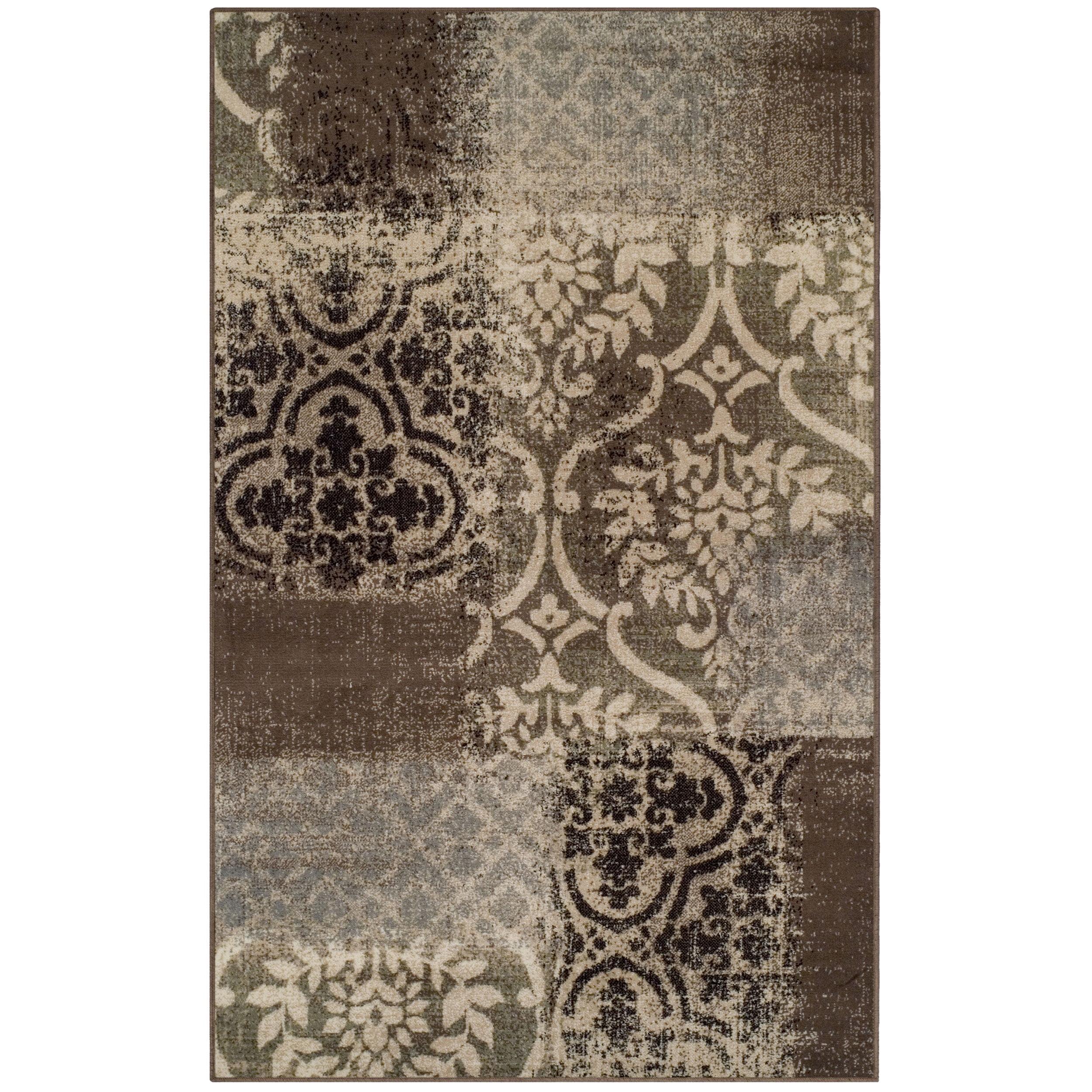 Bristol Abstract Damask Indoor Area Rug by Blue Nile Nills - 8' x 10', Ivory-Light Blue