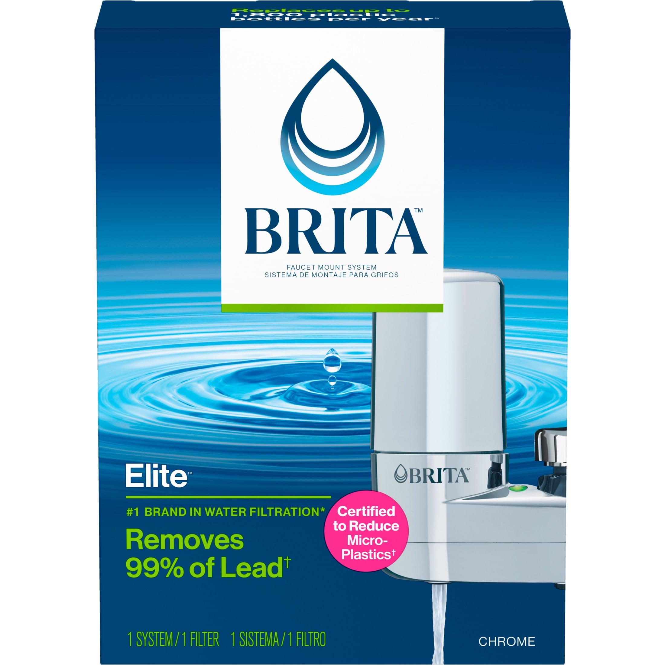 Brita Tap Water Faucet Filtration System - Chrome: Filters Chlorine & Lead, Fits Most Standard Faucets