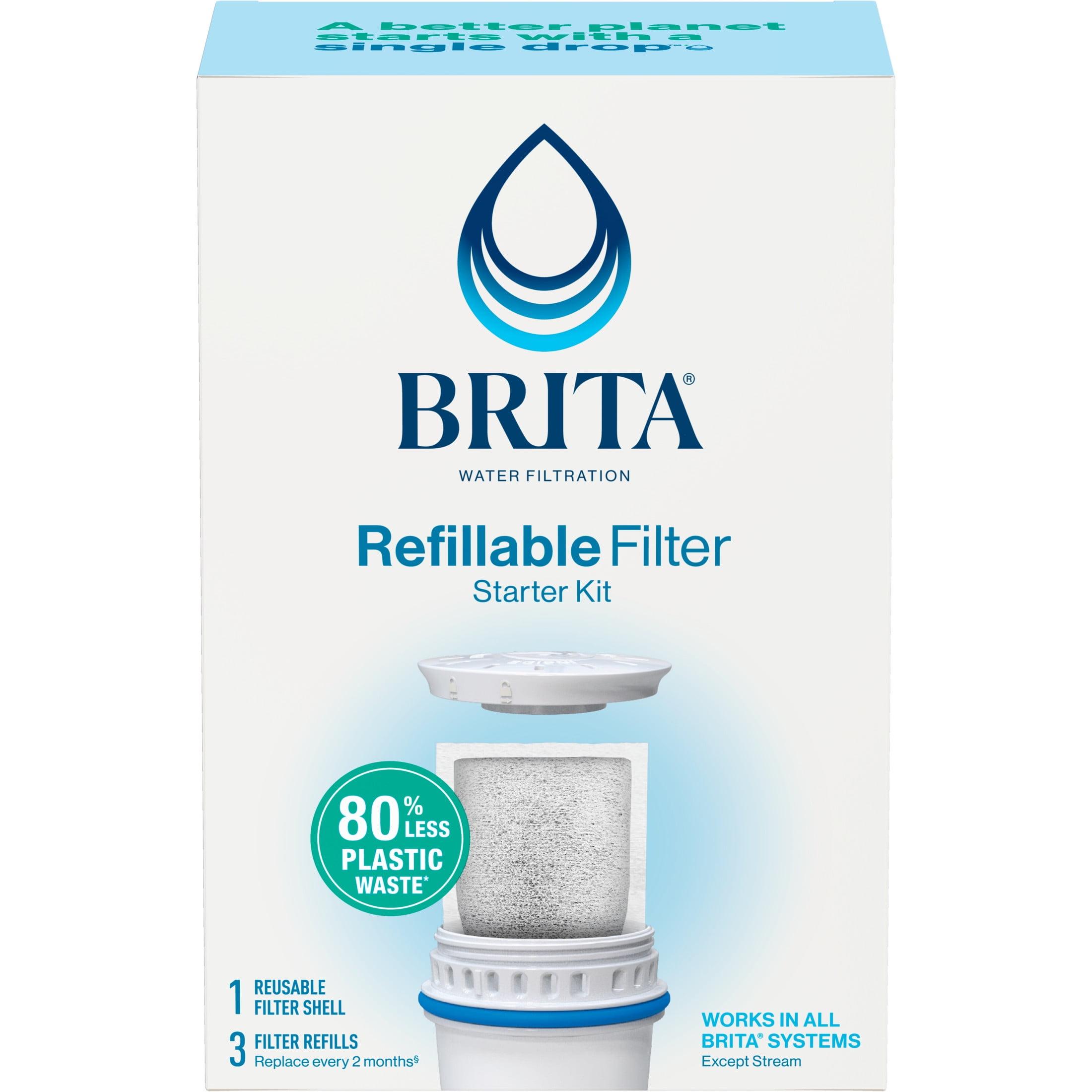 Brita Refillable Filter Starter Kit 3pk: Replacement Water Filters for Pitchers & Dispensers, Filters Chlorine