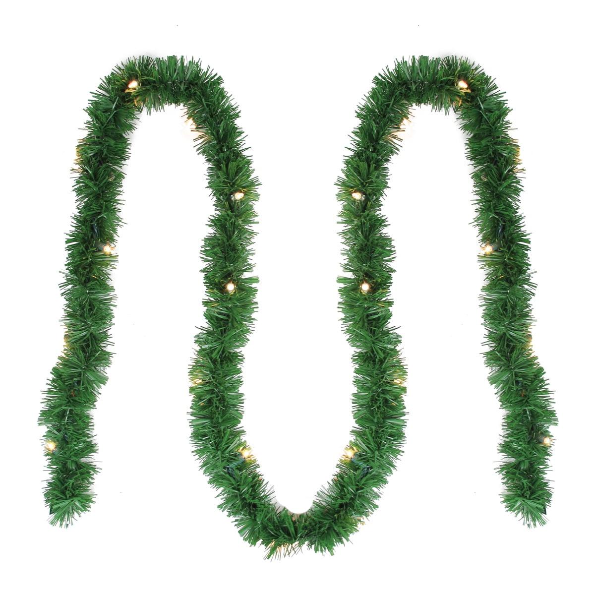 Brite Star 12-Foot Christmas Garland with Clear Lights - Perfect for Indoor or Outdoor Fireplace Mantle Decor, Kitchen Light, or Christmas Decorations Tree - Pre-lit Pine Garland For Holiday