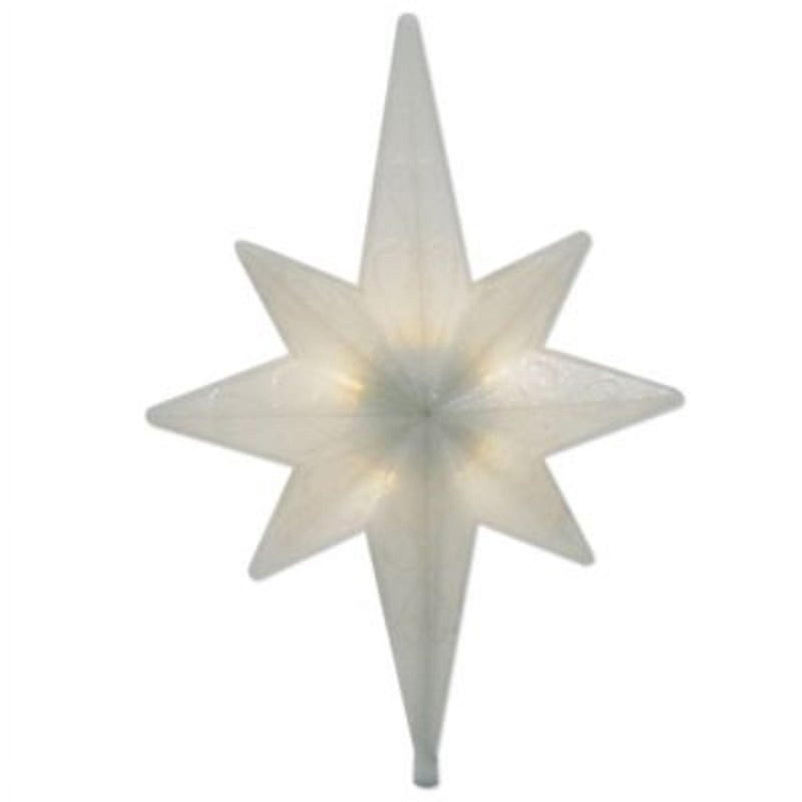 Brite Star LED Lighted Winter Frost Bethlehem Star Christmas Tree Topper - 14.5"  - Warm White Light