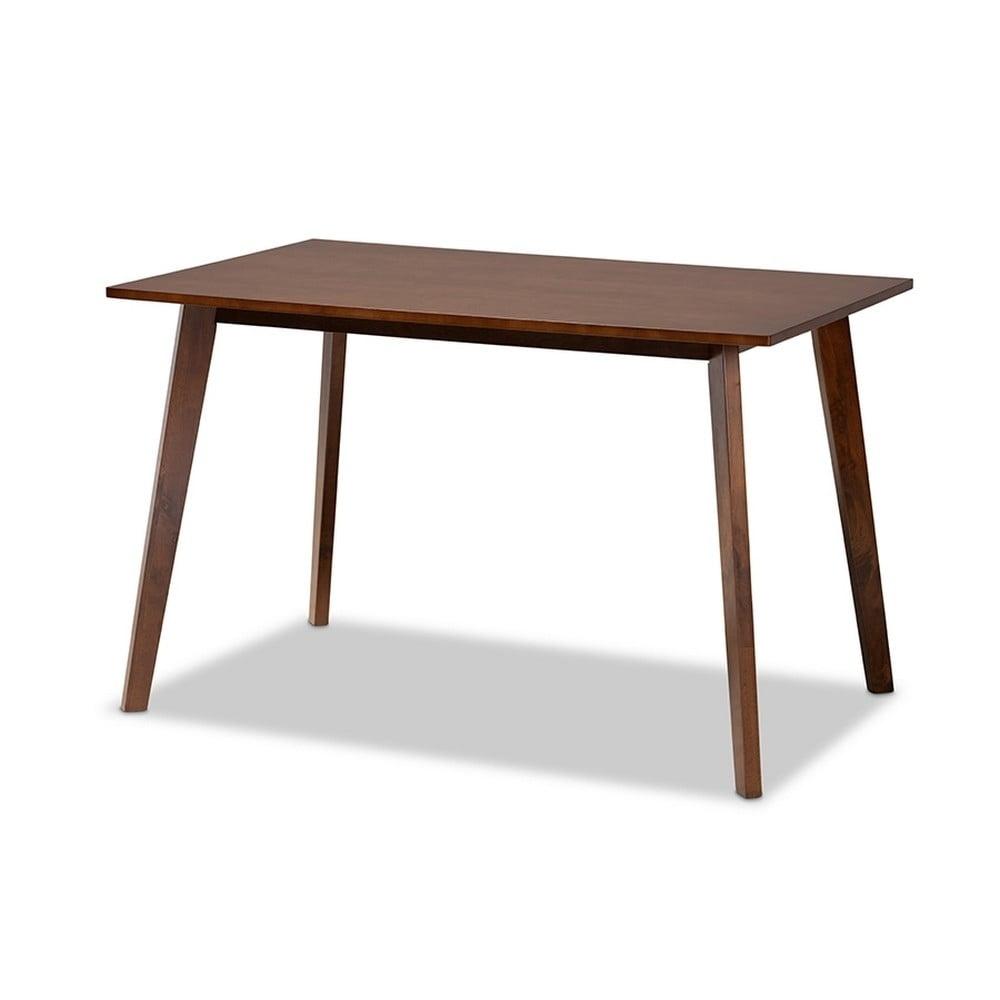 Britte Transitional Walnut Brown Rectangular Wood Dining Table