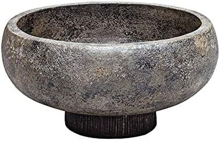 Brixton 14" Black Terracotta Handcrafted Bowl with Stand