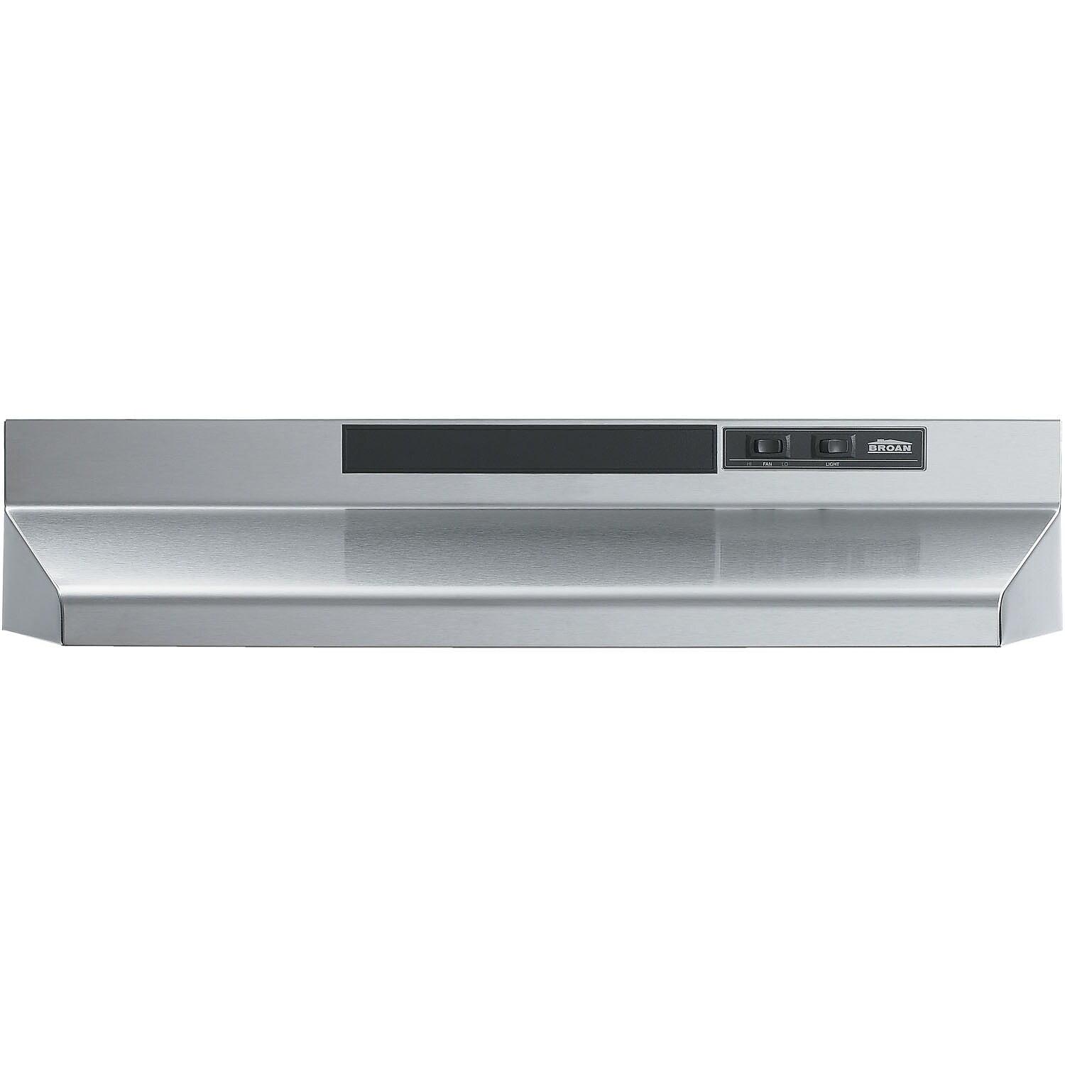 Broan Stainless Steel 160 CFM Convertible Under Cabinet Range Hood with Mesh Filter