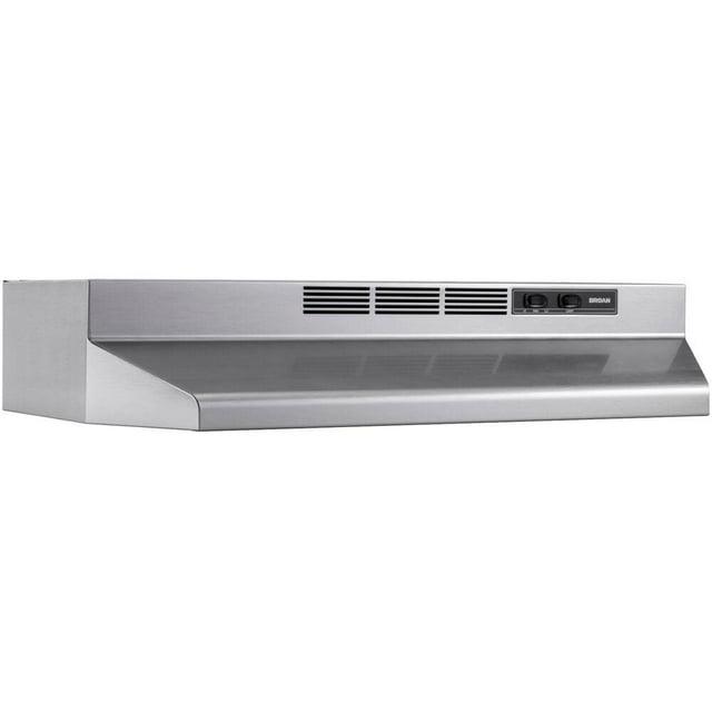 Broan NuTone Broan® 30-Inch Ductless Under-Cabinet Range Hood w/ Easy Install System, Stainless Finish BUEZ130SF