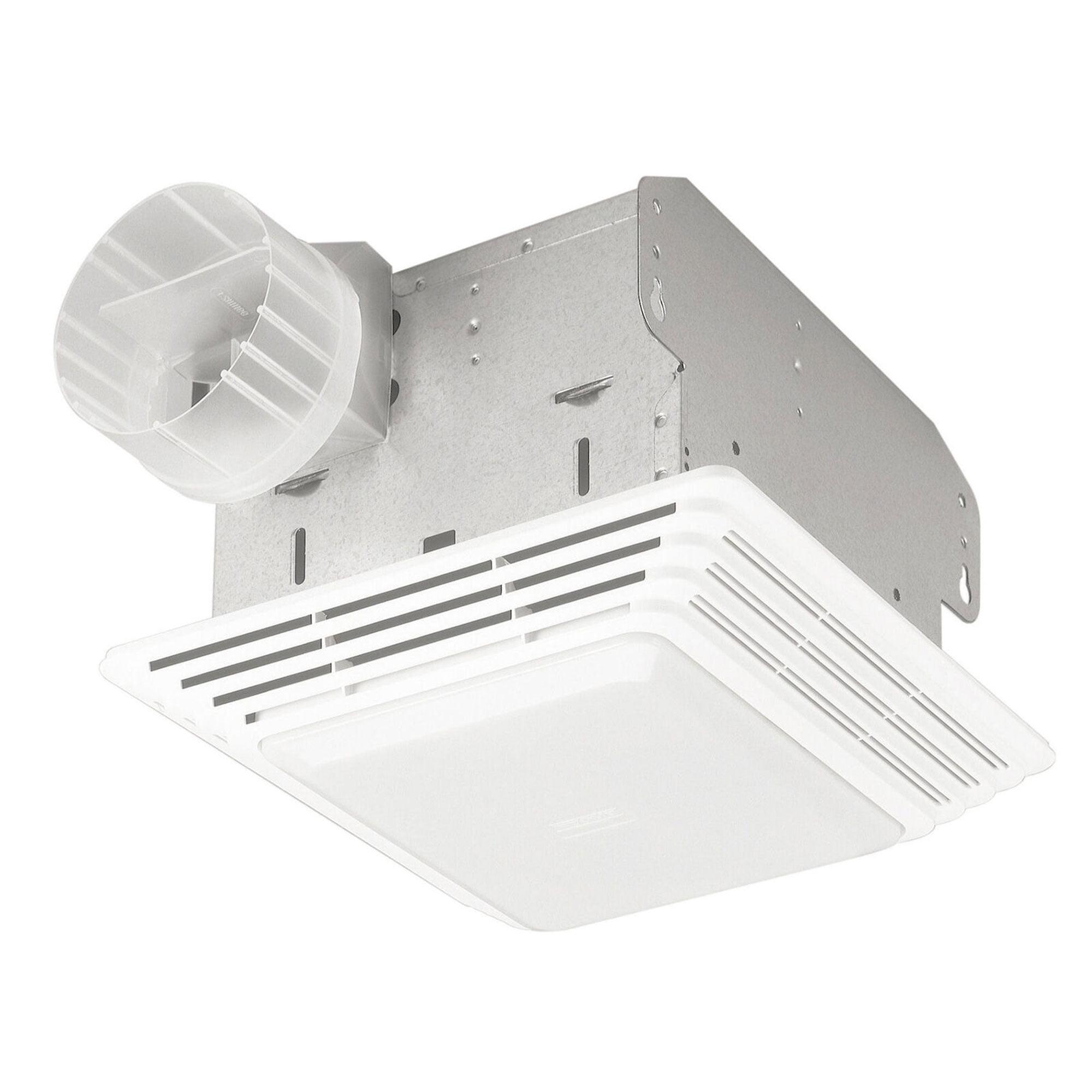 Broan Nutone White Steel Bathroom Ceiling Ventilation Fan with Light