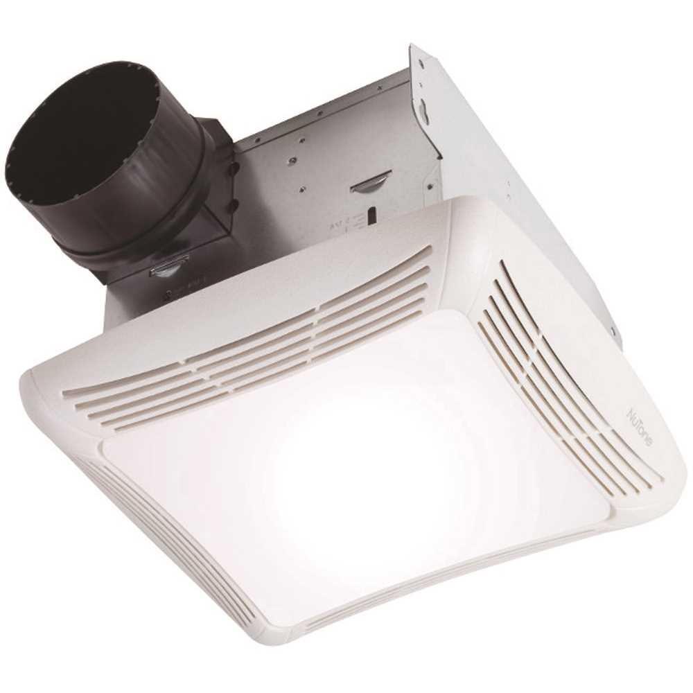 Modern 80 CFM White Galvanized Steel Bathroom Exhaust Fan with Ceiling Light