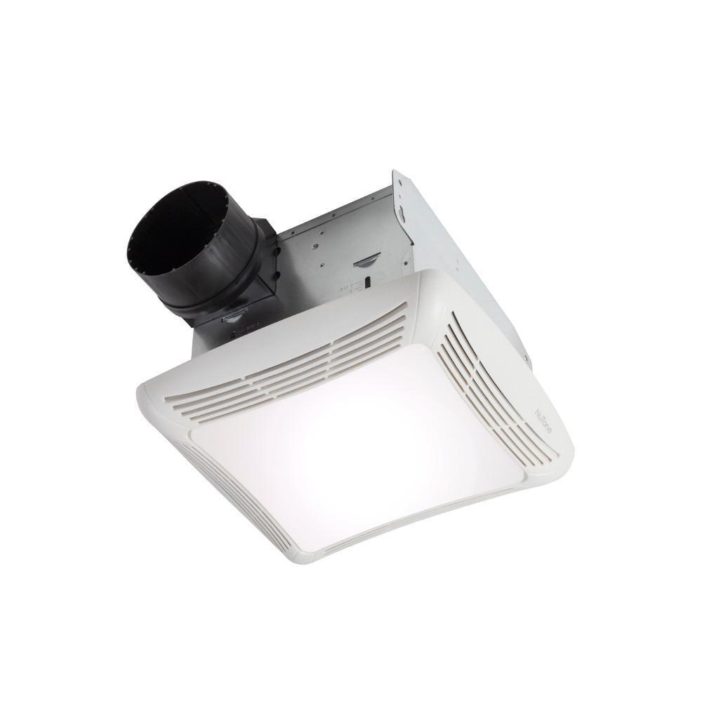 Modern 80 CFM White Galvanized Steel Bathroom Exhaust Fan with Ceiling Light