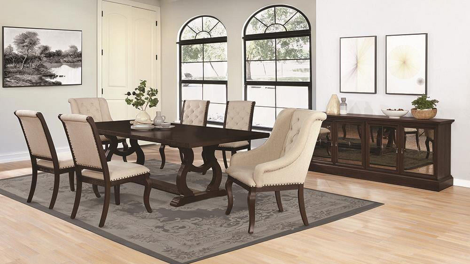 Antique Java Wood and Velvet 5-Piece Dining Set