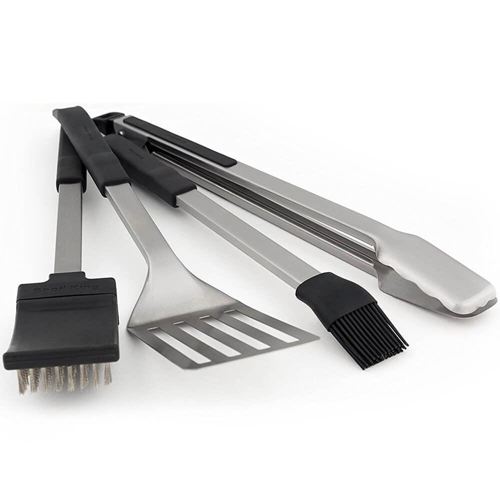 Baron Stainless Steel and Resin 4-Piece Grill Tool Set