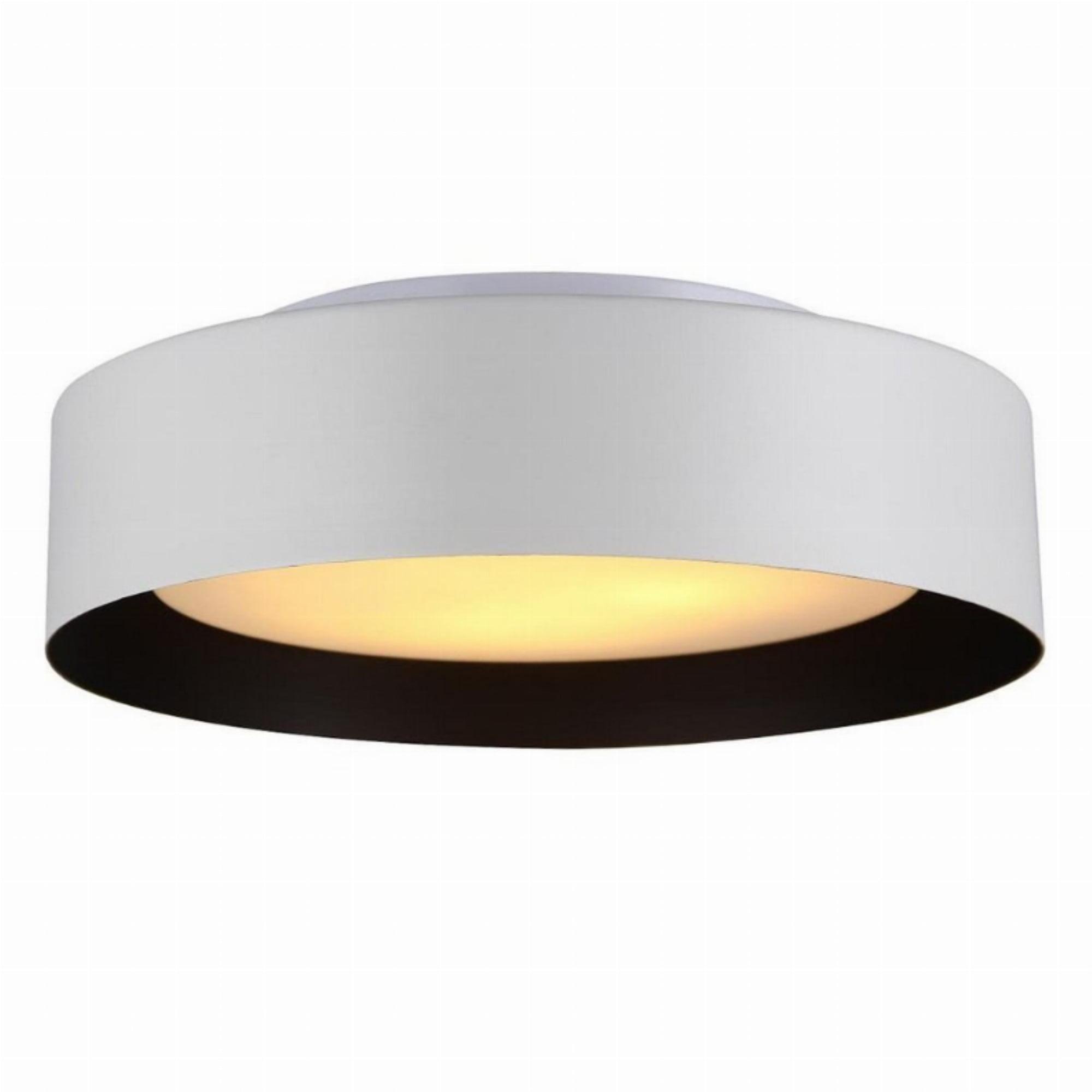 Lynch Black Metal 15.75" Drum Shade Flush Mount Ceiling Light