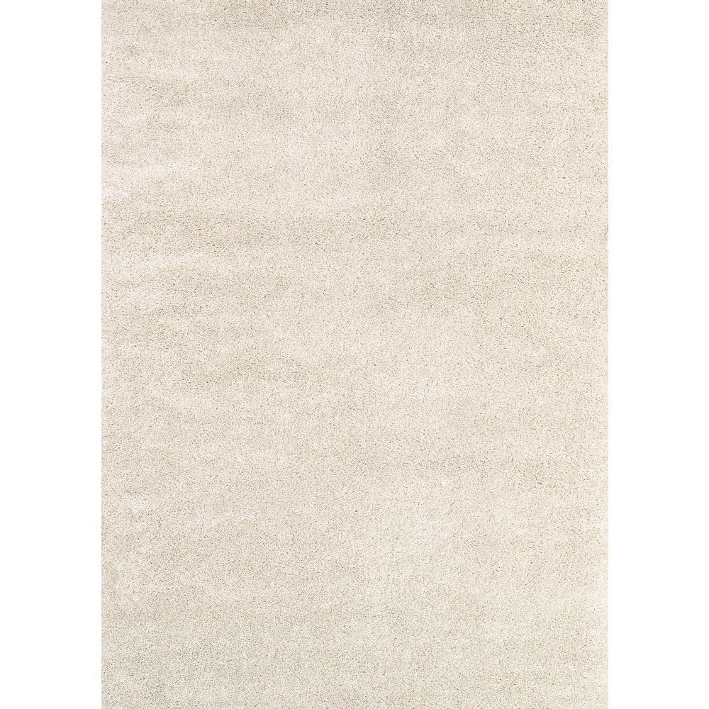 Snow White 7'10" x 11'2" Wool and Synthetic Shag Rug