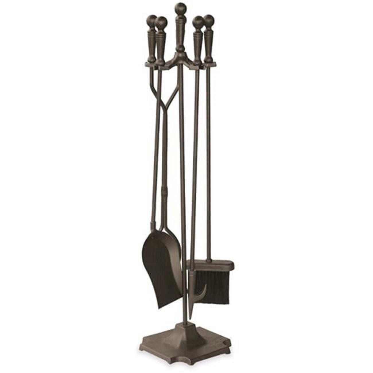 Elegant Bronze Fireplace Tool Set - 5-Piece Accessories For Easy Fire Maintenance