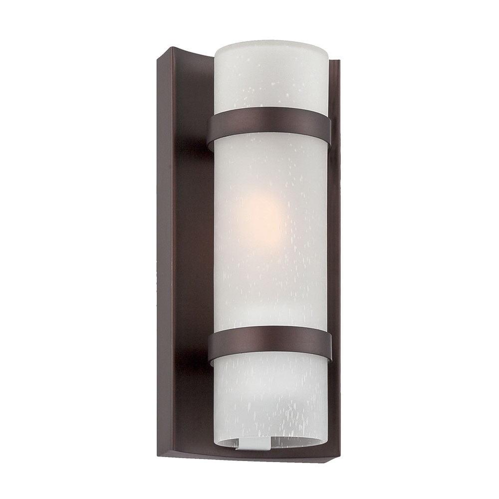 Apollo Architectural Bronze Wall Sconce with Frosted White Glass